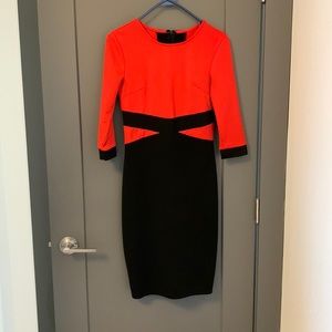 Red/Black work dress (S)